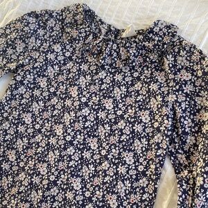Floral Navy Blue Girls 4-5T Blouse